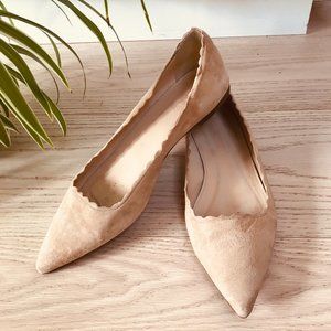 Nude Suede JCrew Flat